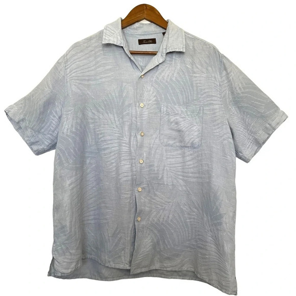 Tasso Elba Silk Linen Blend Button Down Shirt Size XL - Picture 1 of 5